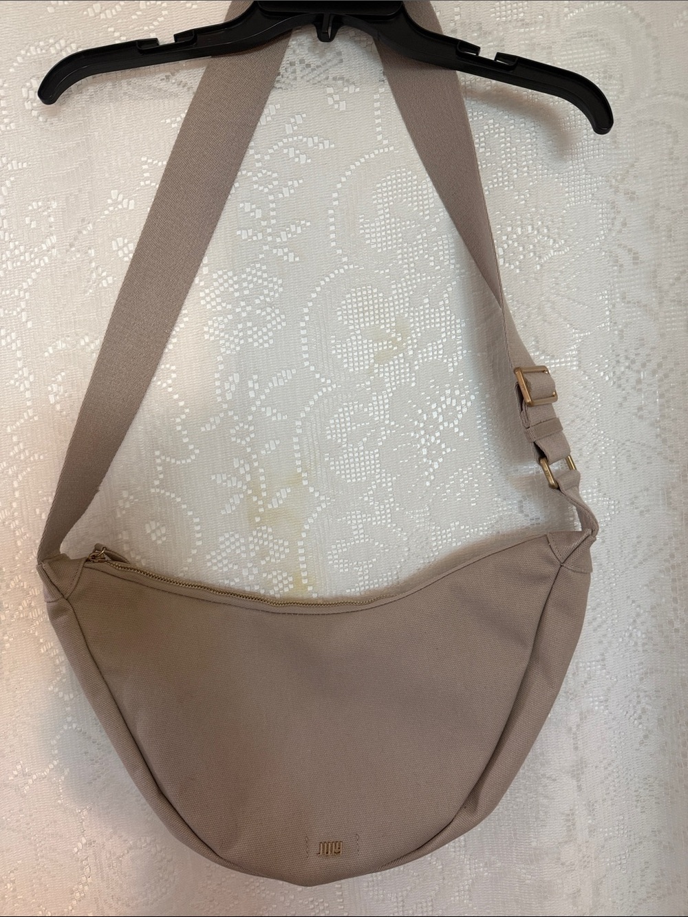 July Cresent Bag Crossbody Sling Bag sand/stone - small call out on strap (pics)